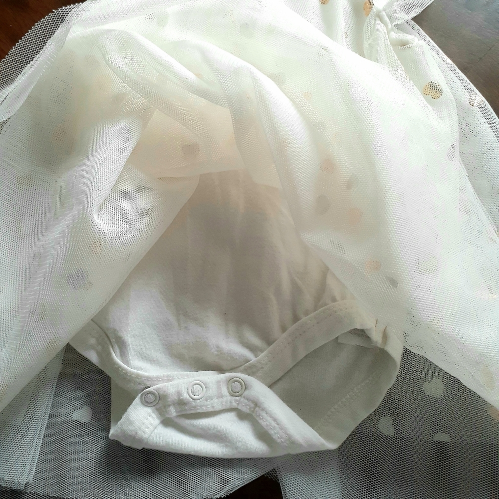 3/$25 Off-White Tulle A-line Baby Starters Dress - Picture 6 of 8